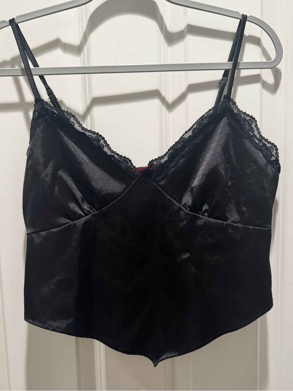GUESS Black Satin Lace Cami Top | Size L